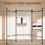 Koreal Room Divider, Curtain Rod for Wide Space Room Separation, 71-434cm(W) 122-304cm(H) Adjustable, No Drilling Tension Curtain Rods, Heavy Duty Temporary Privacy Wall Divider, Black