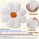 2 Pcs Flower Pillow Floor Cushion Decorative Throw Pillows Cute Aesthetic Pillows Cushions for Bedroom Preppy Room Bed Sofa Chair Decor (Pink & White)