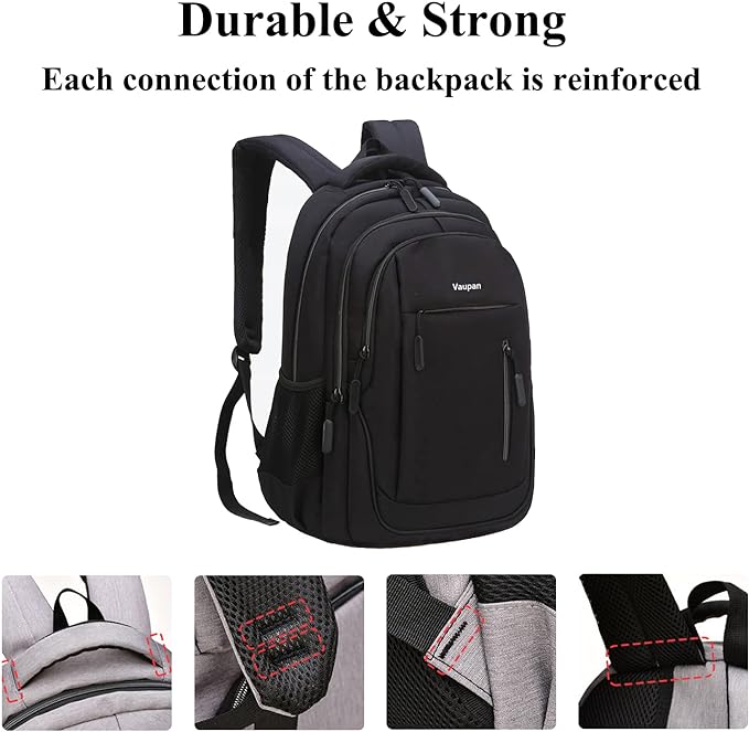 Travel Laptop Backpack, Water Resistant College School Computer Bag Gifts with USB Charging Port for Men & Women Fits 15.6 Inch Notebook