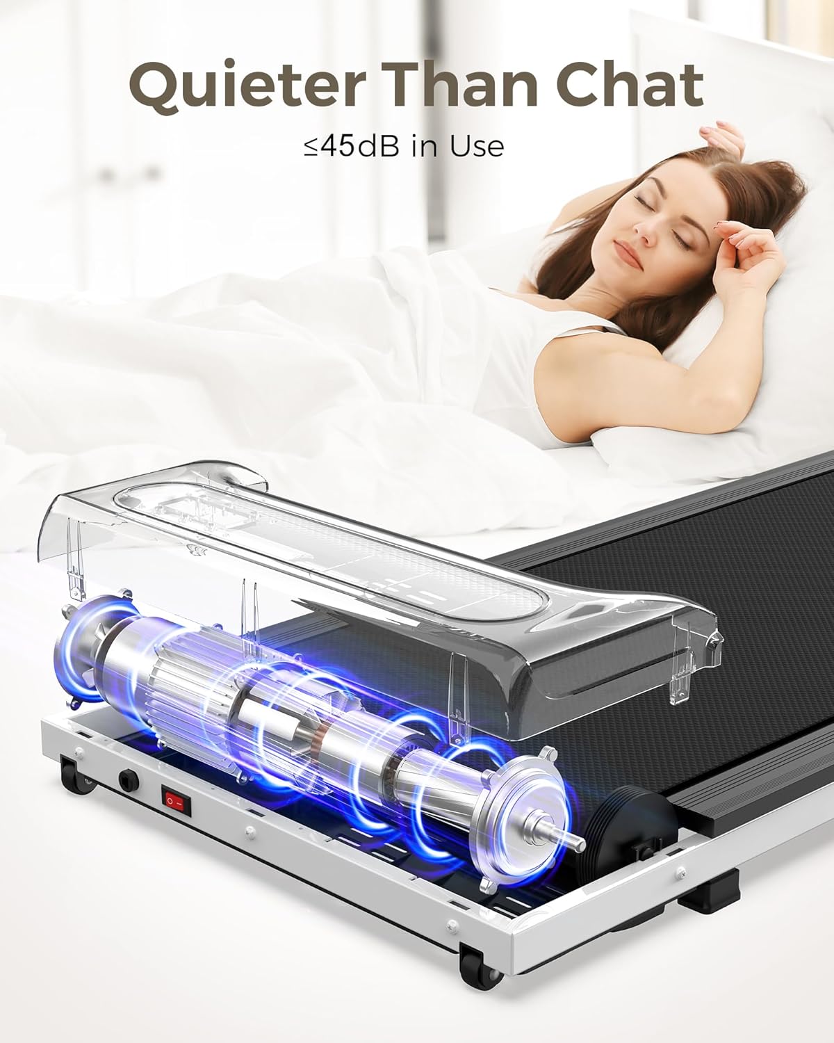 Walking Pad Treadmill, Under Desk Treadmill, 2.5HP Treadmills for Home with Remote Control & Led Display, Non-Slip, Compact Portable, Low Noise for Home/Office Fitness Exercise