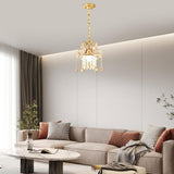 Jiinoo Mini Crystal Chandeliers, Luxury K9 Clear Hanging Crystal Chandelier Light, Pendant Light Ceiling Fixtures for Staircase Hallway Entryway Dining Room Office Porch Foyer Closet Kitchen