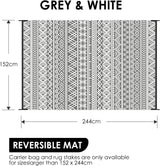 DAWNTREES Large Waterproof Outdoor Rug for Patio, 152×244cm Reversible Mat – Plastic Camping Rug for RV, Porch, Deck, Camper, Balcony (Bohemia, 152×244cm)