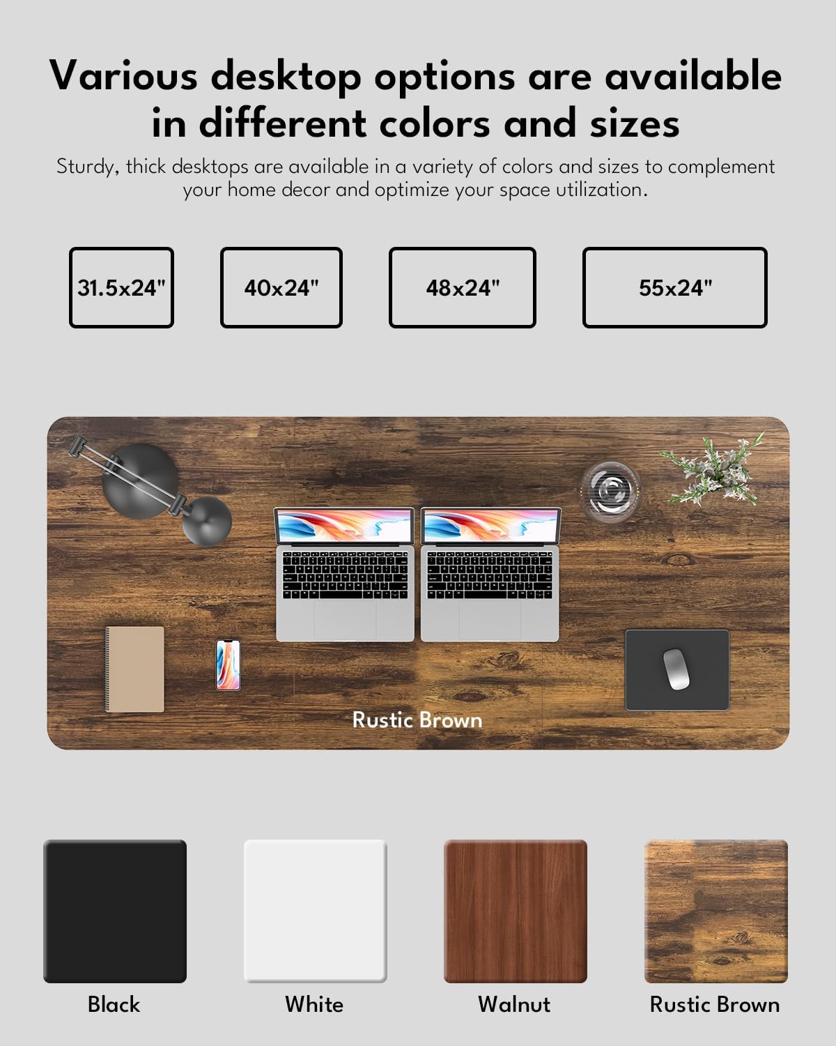 Standing Desk, Height Adjustable Electric Stand up Desk, 140x60CM Sit Stand Home Office Desk with Splice Board (Rustic Brown)