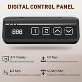 Electric Standing Desk 140x60cm (55.1"x23.6"), Height Adjustable Sit Stand Desk with Hooks, Metal Frame Stand up Desk with Powerful Motor, Ergonomic Computer Desk for Home Office (Brown)