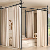 Koreal Room Divider, Curtain Rod for Wide Space Room Separation, 71-434cm(W) 122-304cm(H) Adjustable, No Drilling Tension Curtain Rods, Heavy Duty Temporary Privacy Wall Divider, Black