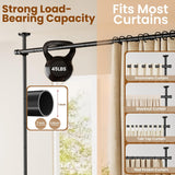 Bonpally Room Divider Curtain Rod, No Drilling Tension Rod for Room Separation, 4-10ft(H) 28-114inch(W) Adjustable Heavy Duty Floor to Ceiling Wall Divider Room Partition Privacy Separator, Black