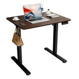 ERGOMAKER Electric Standing Desk 80x60cm (31"x23.6"), Height Adjustable Sit Stand Desk with Splice Board for Home Office, Computer Desk Memory Preset (White Frame + White Desktop)