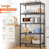 Shelving Unit Metal Shelving Unit Storage Shelves Loads Shelving Units for Storage Adjusting Wire Shelving Unit Heavy Duty Storage Rack Metal Shelf Unit, 5-Tier