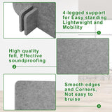 Zeyfon 6Pcs Acoustic Desk Divider Desk Partition 60cm x 60cm Stand Up Freestanding Desk Privacy Panel Noise and Visual Distractions Reducing Table Divider for Student Reception Area Office,Light Grey