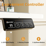 ERGOMAKER Electric Standing Desk 80x60cm (31"x23.6"), Height Adjustable Sit Stand Desk with Splice Board for Home Office, Computer Desk Memory Preset (White Frame + White Desktop)