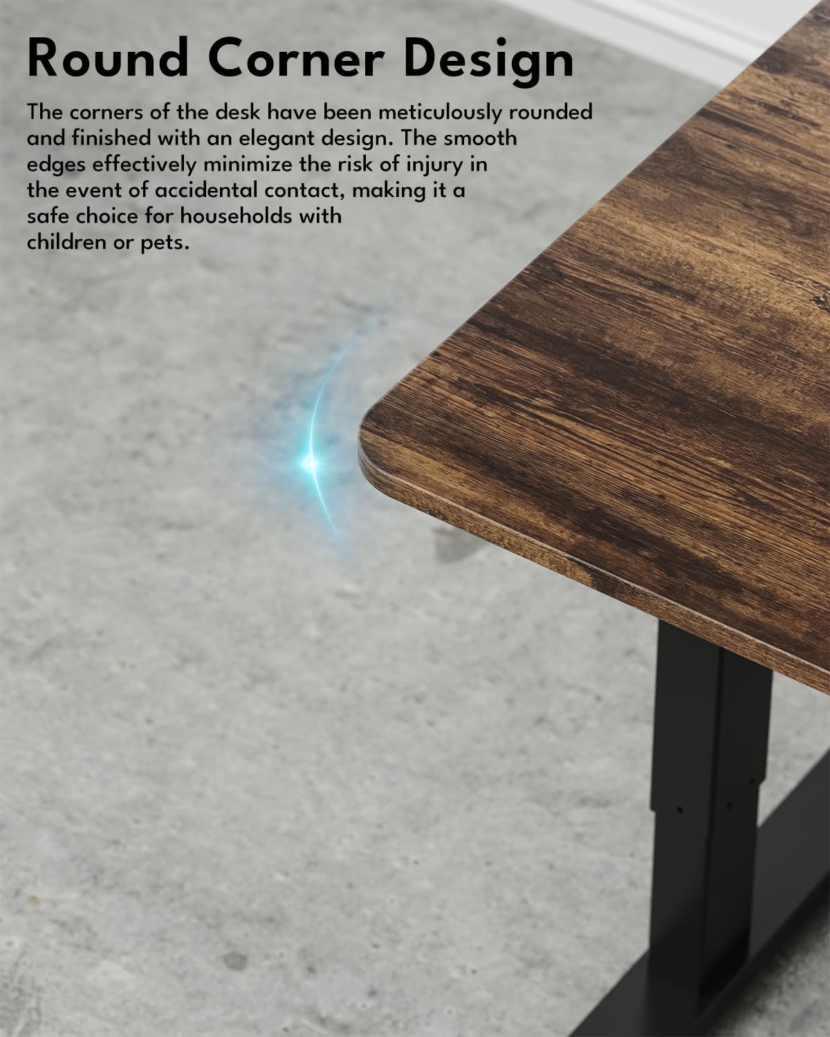 Standing Desk, Height Adjustable Electric Stand up Desk, 140x60CM Sit Stand Home Office Desk with Splice Board (Rustic Brown)