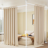 Bonpally Room Divider Curtain Rod, No Drilling Tension Rod for Room Separation, 4-10ft(H) 28-114inch(W) Adjustable Heavy Duty Floor to Ceiling Wall Divider Room Partition Privacy Separator, Black