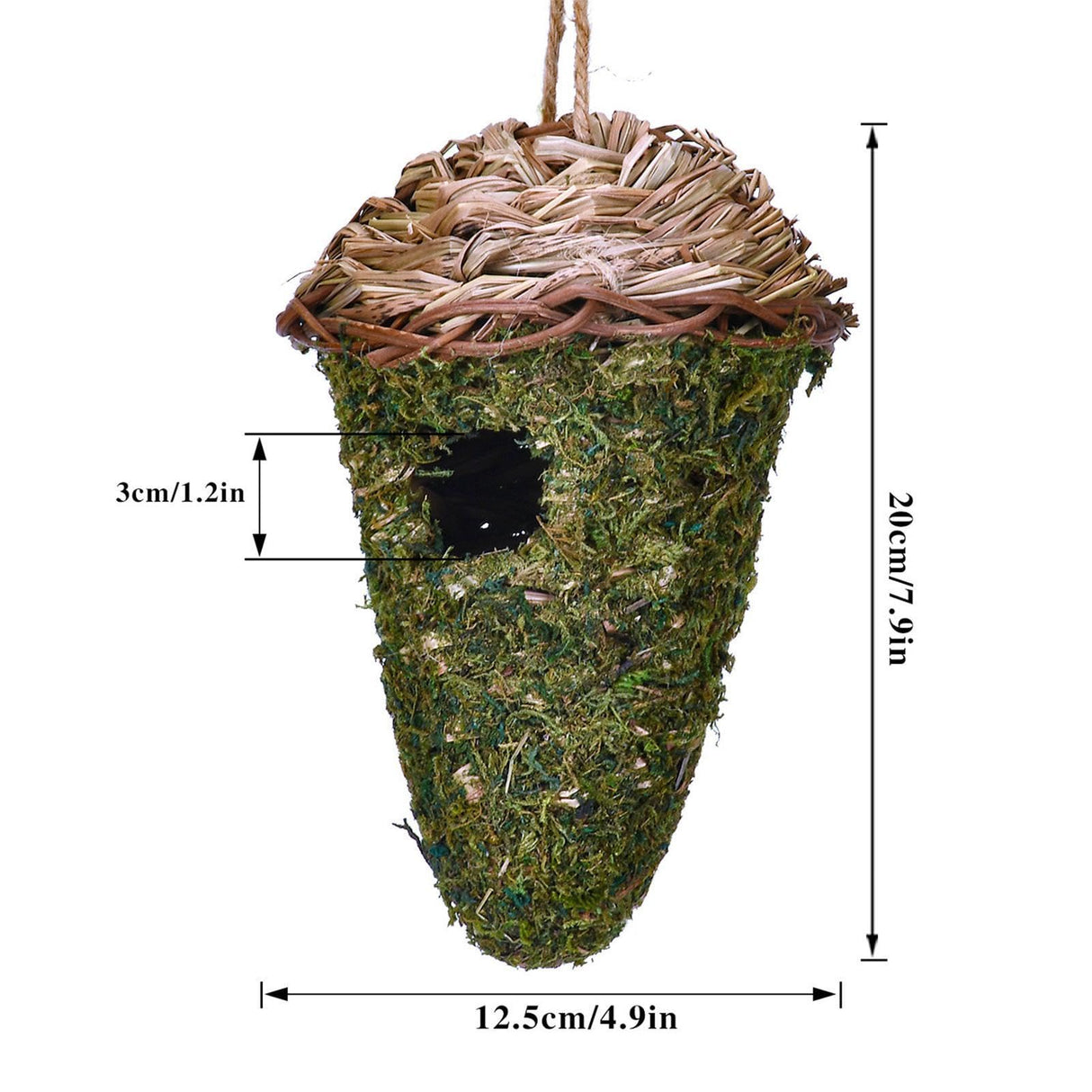 Natural Hummingbird Nest, Grass Bird House, Breathable Handwoven Protection, Hummingbird Sleeping Bags, Dangling Bird Houses for Branches, Tree
