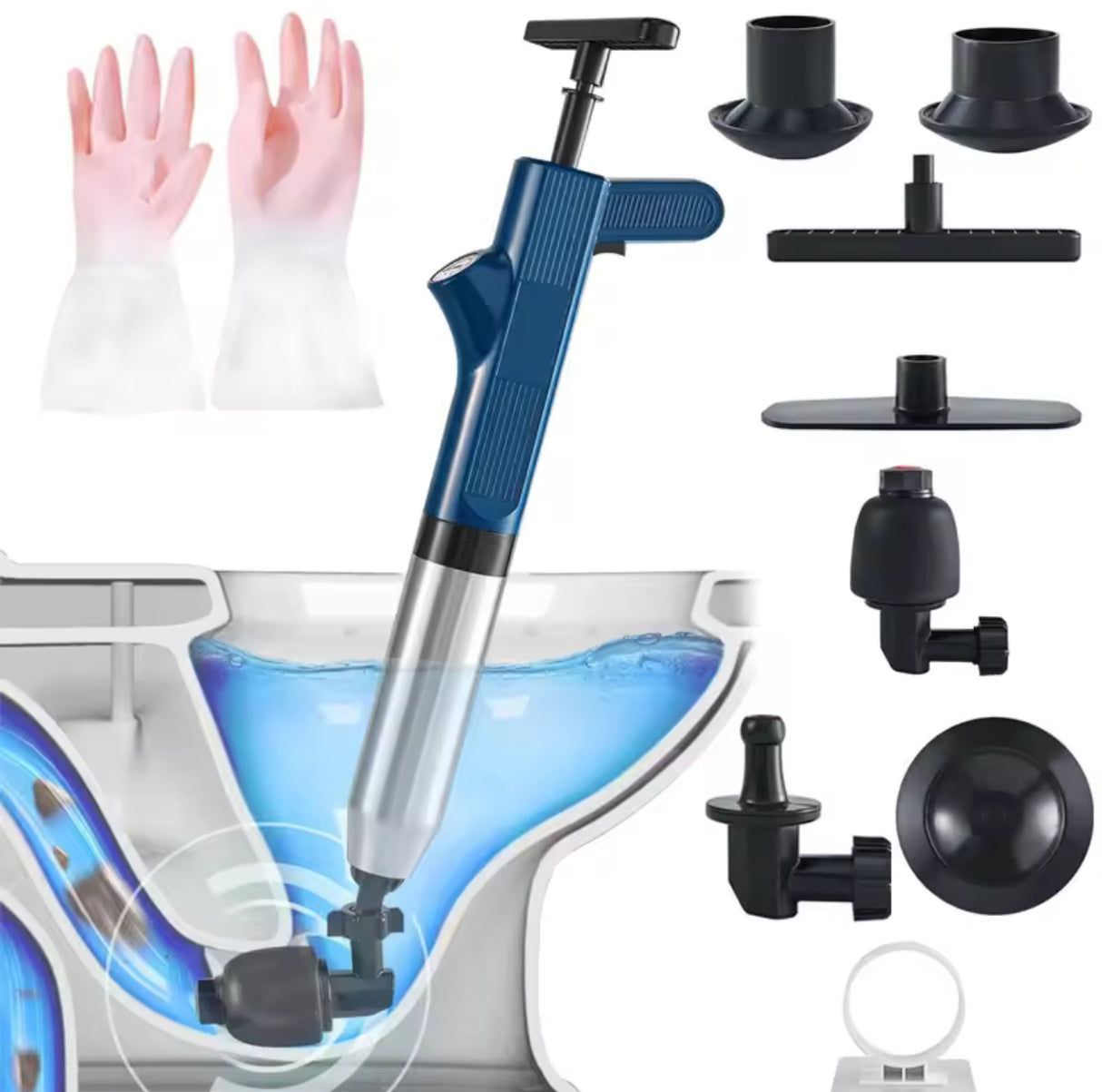 Toilet Plunger Drain Clog Remover High Pressure Air Drain Blaster Gun Drain Clog Remover Tool for Bathroom Sink Kitchen Clogged