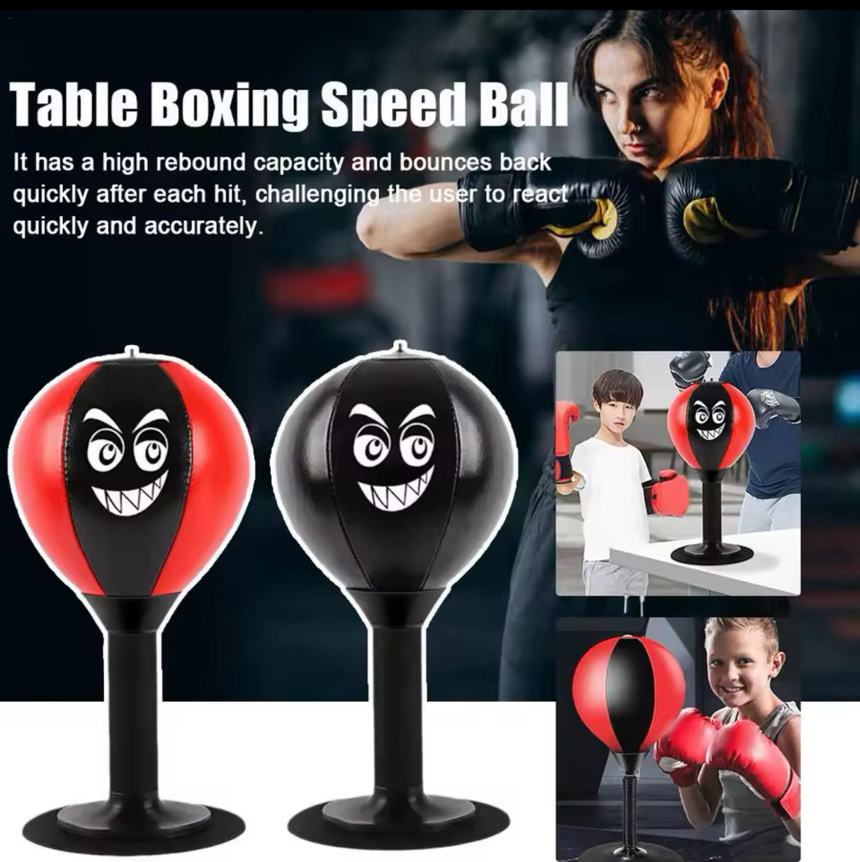 Desktop Boxing Speed Ball Punching Bag Stress Buster With Suction Cup Desk Table Boxing Punch Ball Suction Cup Reduce Tension