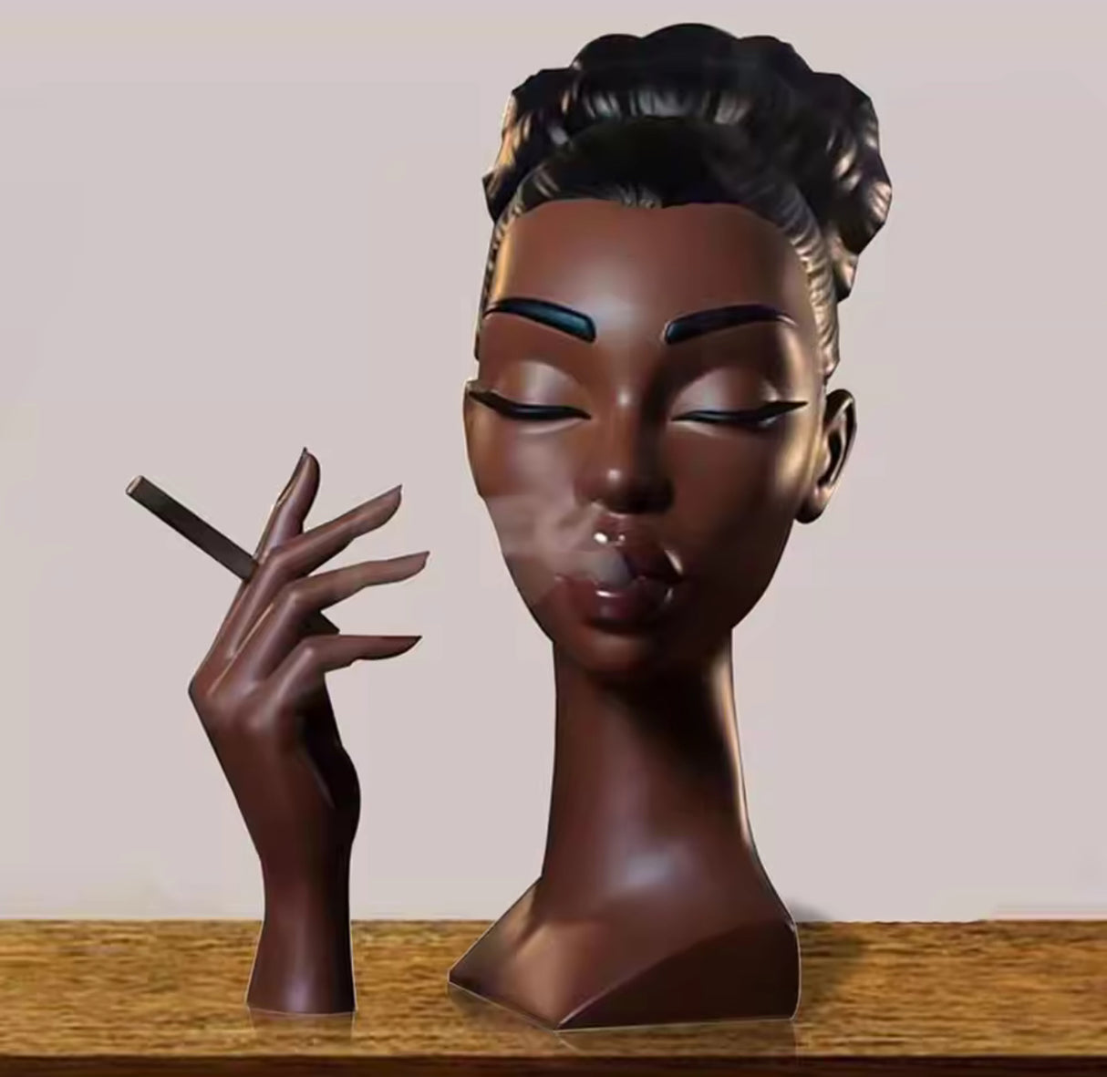 Headscents-Head Incense Burner Black Woman Resin Incense Censer Incense Stick Holder for Living Room Bedroom Office