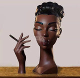 Headscents-Head Incense Burner Black Woman Resin Incense Censer Incense Stick Holder for Living Room Bedroom Office