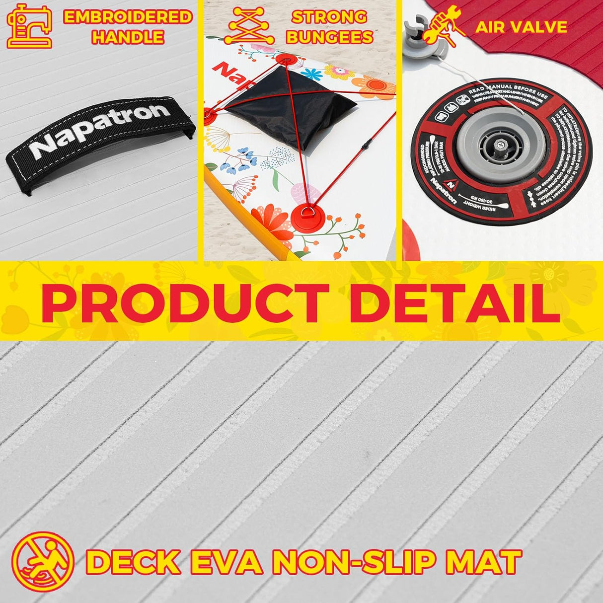 Napatron 10' Inflatable Paddle Board, 32'' Widened Design Paddle Board, Premium Paddleboard,sup Accessories, Sunscreen Cover, Fast Pump, Suitable Paddle Boards for Youth and Adults