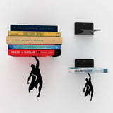 Superhero Bookend Figurines Metal Bookshelf Decor Desktop Ornament Office Desktop Accessories Bookshelf Home Decoration