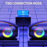 Karaoke Machine with Dual Microphones and Dazzling Lights,IPX5 Waterproof Bluetooth Speaker with Remote Control for Outdoor,Portable Boombox Support AUX/TF Card/TWS