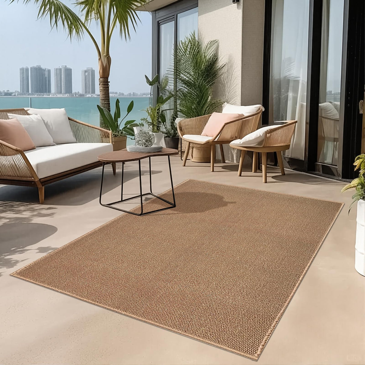 DAWNTREES Large Waterproof Outdoor Rug for Patio, 152×244cm Reversible Mat – Plastic Camping Rug for RV, Porch, Deck, Camper, Balcony (Bohemia, 152×244cm)