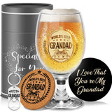 Yalucky Personalised Gifts Dad Beer Glasses Presents for Dad Gifts from Daughter Son Father's Day Daddy Gifts Christmas Birthday Gifts for Men Dad Birthday Gifts Mens Gift Set