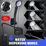 Portable Shower for Camping, [6000mAh Long-Lasting] Spopal Rechargeable Camping Shower with Shower Head, Intelligent LED Display, Electric Shower Pump for Camping, Hiking, Travel, Car & Pet Clean