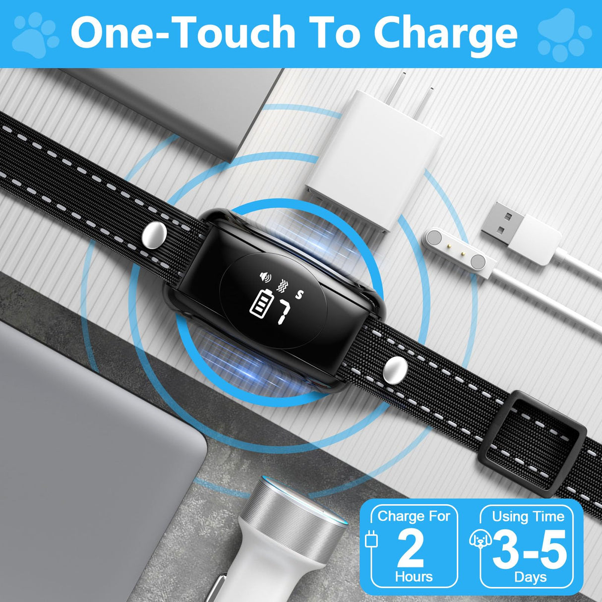 [2025 Upgrade] No Shock Dog Bark Collar with 4 Modes, Dog Training Collar with Remote, IPX7 Waterproof Bark Collar for Most Breed Sizes, Safe No Shock Bark Collar for Garden & Courtyard Use