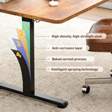 Electric Standing Desk 140x60cm (55.1"x23.6"), Height Adjustable Sit Stand Desk with Hooks, Metal Frame Stand up Desk with Powerful Motor, Ergonomic Computer Desk for Home Office (Brown)