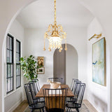 Jiinoo Mini Crystal Chandeliers, Luxury K9 Clear Hanging Crystal Chandelier Light, Pendant Light Ceiling Fixtures for Staircase Hallway Entryway Dining Room Office Porch Foyer Closet Kitchen