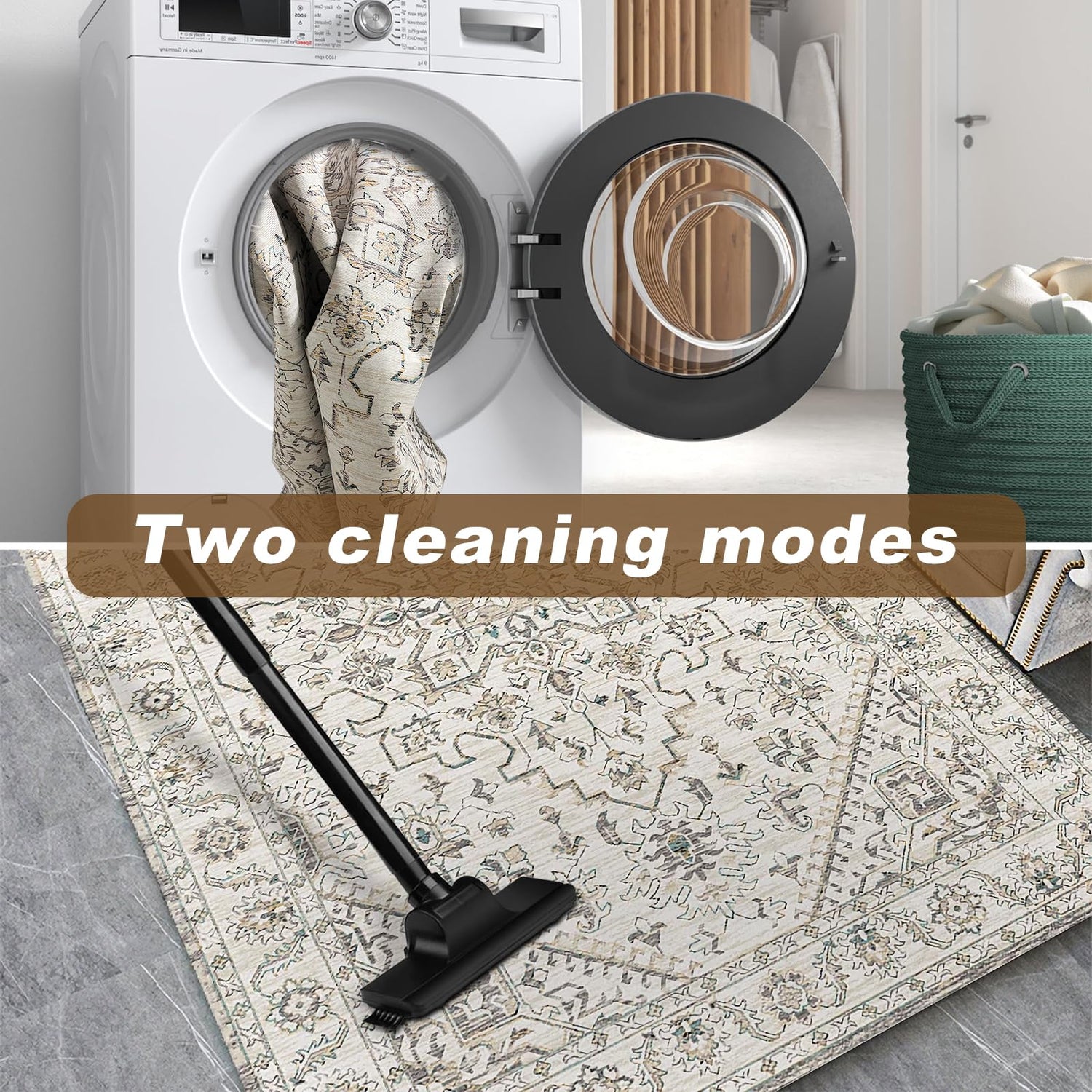 Large Area Rug Livingroom Rugs, NonSlip Washable Rugs Vintage Carpet