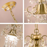 Jiinoo Mini Crystal Chandeliers, Luxury K9 Clear Hanging Crystal Chandelier Light, Pendant Light Ceiling Fixtures for Staircase Hallway Entryway Dining Room Office Porch Foyer Closet Kitchen