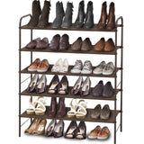 Simple Houseware 5-Tier Shoe Rack Storage Organiser, Grey