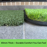 Mattitude Outdoor Dust-Off Mat 90 x 60cm - Artifical Grass 40mm Pile Turf Dirt Trapper, Weatherproof, Non-Slip, Washable & Easy Clean - for Home Entryway, Garage, Camping, Caravan
