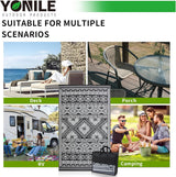 Reversible Waterproof Outdoor Rug 180x270cm, Outdoor Plastic Straw Rug for Patios Clearance, Outdoor Area Rug Carpet RV Mat for Camping Backyard Deck Porch