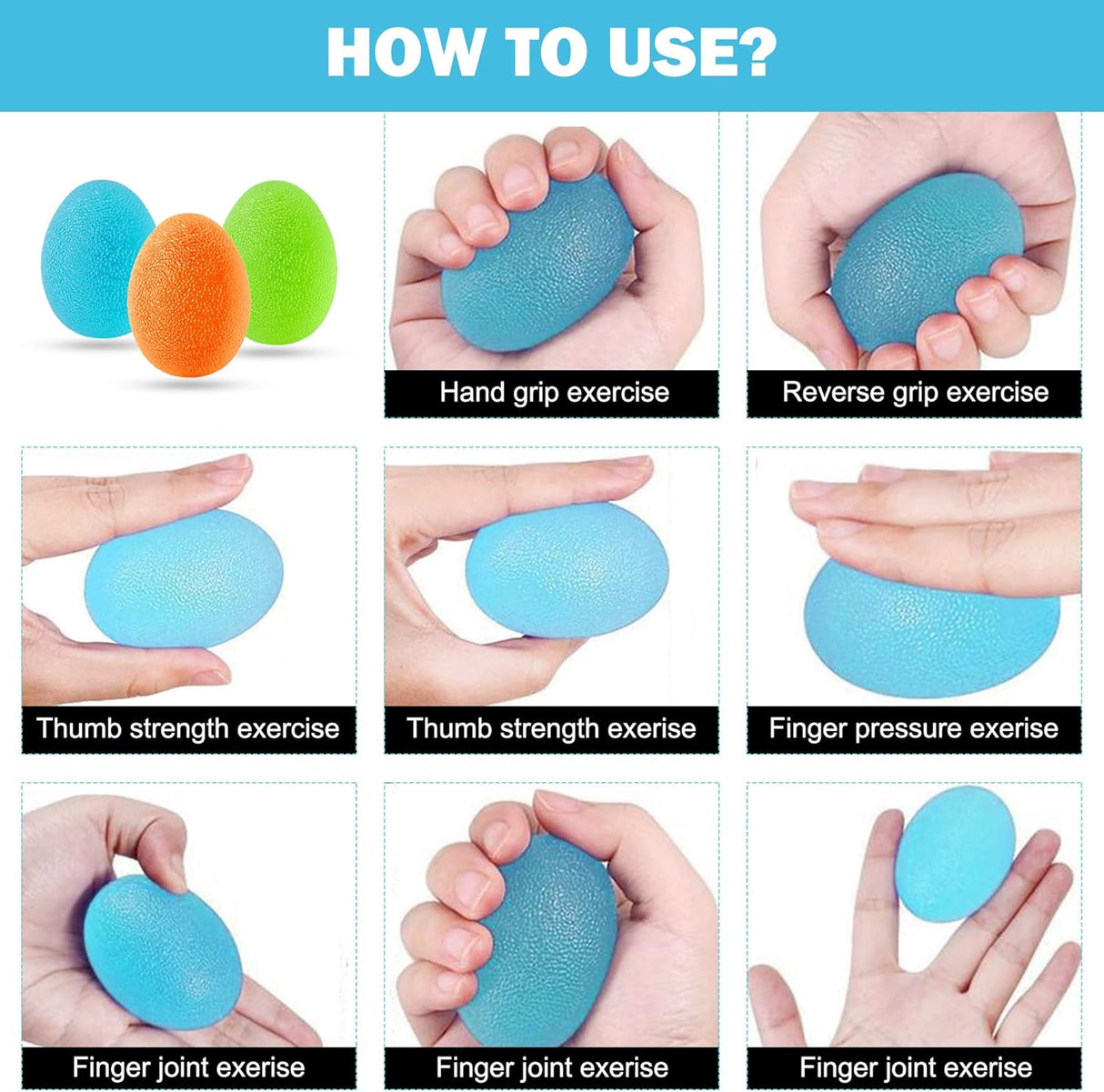 Shuibian Squeeze Ball Hand Grip Strengthener, Finger Exerciser, Grip Strength Trainer(14PCS)Arthritis Pain Relief Workout Forearm Grip Workout Finger Stretcher Carpal Tunnel, Trigger Finger, and More