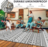 DAWNTREES Large Waterproof Outdoor Rug for Patio, 152×244cm Reversible Mat – Plastic Camping Rug for RV, Porch, Deck, Camper, Balcony (Bohemia, 152×244cm)