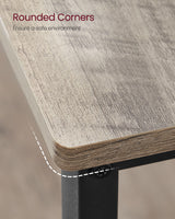 Kitchen Island with 3 Shelves, 47.2 Inches Kitchen Shelf with Large Worktop, Stable Steel Structure, Industrial, Easy to Assemble, Greige and Black