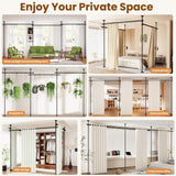 Koreal Room Divider, Curtain Rod for Wide Space Room Separation, 71-434cm(W) 122-304cm(H) Adjustable, No Drilling Tension Curtain Rods, Heavy Duty Temporary Privacy Wall Divider, Black