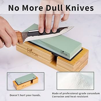 Sharpening Stone,4 Side Grit 400/1000 3000/8000 Grit, Knife Sharpener Stone with Non-Slip Rubber Stone Holder, Flattening Stone,Leather Strop, Honing Guide, Cut Resistant Gloves