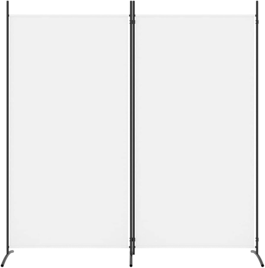 2-Panel Room Divider Living Room Bedroom Partition Privacy Protection Screen Room Separator Folding Dressing Wall Black Fabric