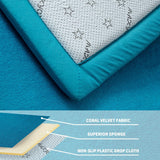 Coral Velvet Area Rug, 3cm Thick Non-Slip Fluffy Short Pile Crawling Rug, Modern Washable Soft Rug for Boys or Girls Children's Room, Living Room (Bluestone, 150×200cm)