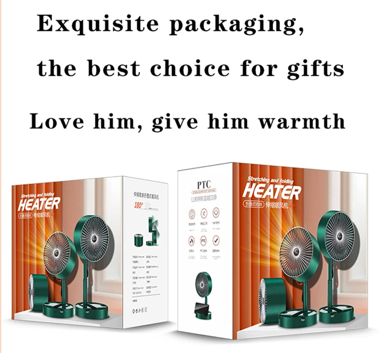 Portable Electric Heater Fan 1000W PTC Fast Heating Ceramic Home Office Travel
