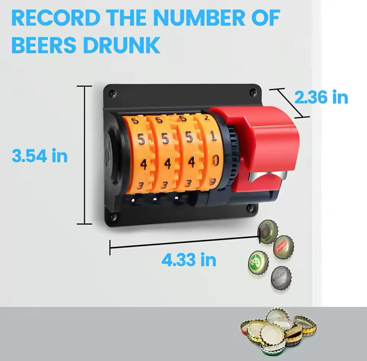 Beer Counter Bottle Opener Wall Mounted Automatic Counting Bottle Opener Creative Beer Can Opener for Kitchen Bar Restaurant