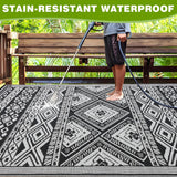 Reversible Waterproof Outdoor Rug 180x270cm, Outdoor Plastic Straw Rug for Patios Clearance, Outdoor Area Rug Carpet RV Mat for Camping Backyard Deck Porch