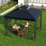 10'x10' Replacement Canopy Top Cover Only for Gazebo, Double Tiered Gazebo Covers for Outdoor Patio Garden Canopy (Black)