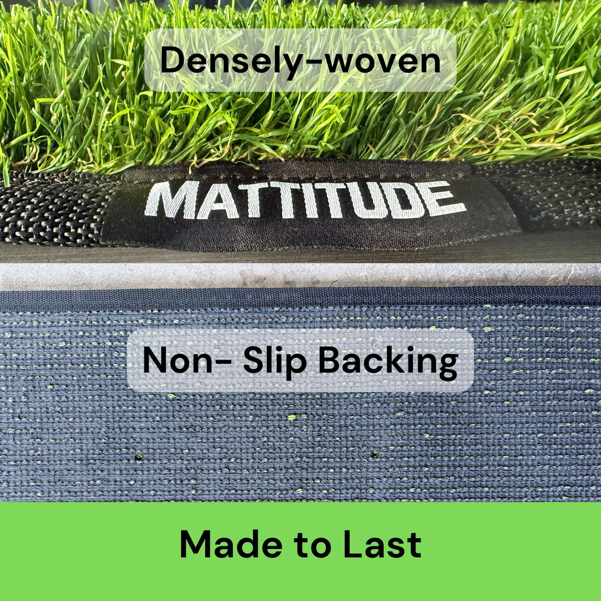 Mattitude Outdoor Dust-Off Mat 90 x 60cm - Artifical Grass 40mm Pile Turf Dirt Trapper, Weatherproof, Non-Slip, Washable & Easy Clean - for Home Entryway, Garage, Camping, Caravan