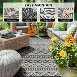 DAWNTREES Large Waterproof Outdoor Rug for Patio, 152×244cm Reversible Mat – Plastic Camping Rug for RV, Porch, Deck, Camper, Balcony (Bohemia, 152×244cm)