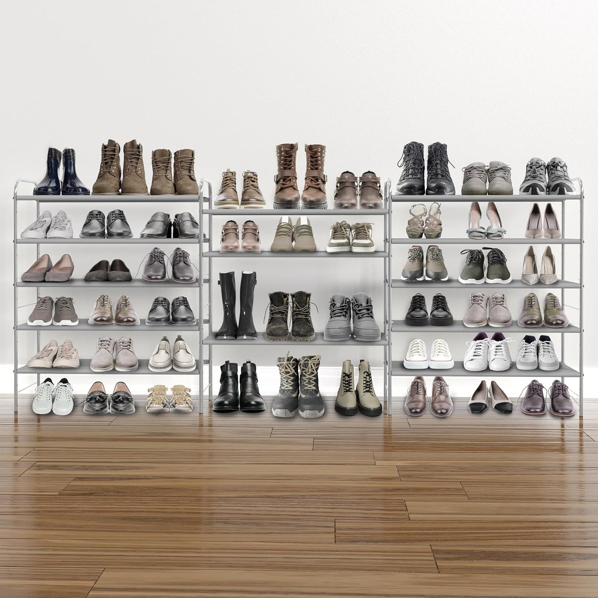 Simple Houseware 5-Tier Shoe Rack Storage Organiser, Grey