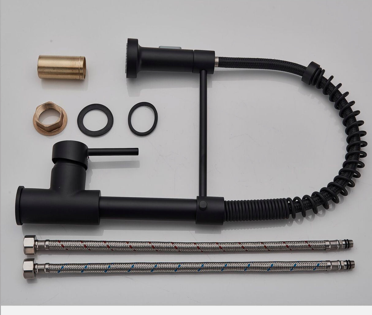 WELS Kitchen Mixer Taps Black Pull Out Sink Taps 360° Swivel Single Lever Faucet